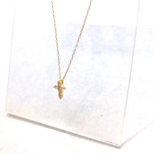 K18 ダイヤモンド 0.15ct クロス 十字架 レディース ネックレス : Bene  