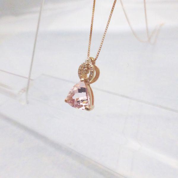 K18PG モルガナイト 1.52ct ダイヤモンド 0.060ct 新4月誕生石