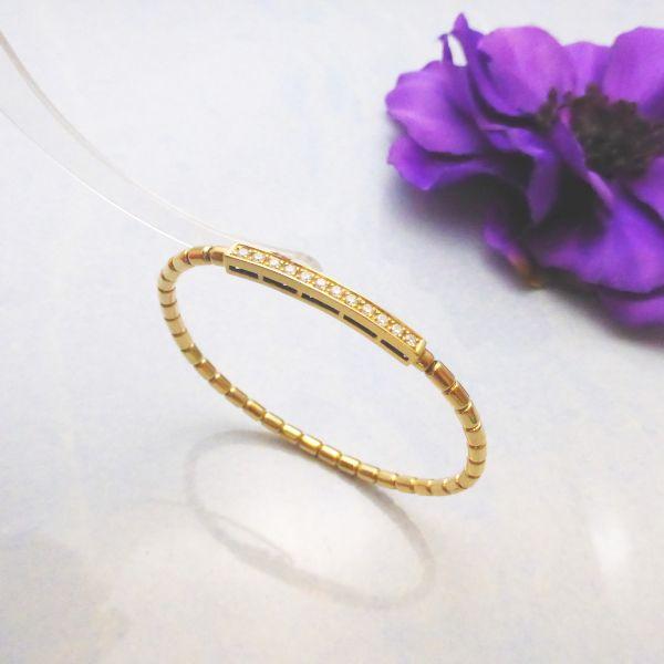 K18YG ダイヤモンド 0.30ct ブレスレット ノンストレス 伸縮 18