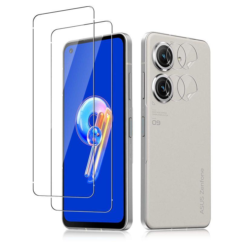 4枚セットAsus Zenfone 9 ガラスフィルム 2枚 ＋カメラフィルム 2枚