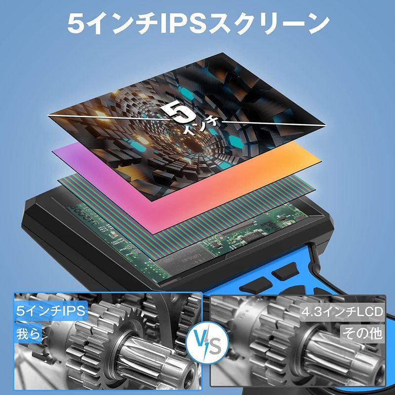 Hiacinto ファイバースコープ デジタル内視鏡 HD 1080P 三つレンズ 検査カメラ 工業用内視鏡 5.0インチIPSスクリーン付 テレビ、オーディオ、カメラ 望遠鏡、光学機器 顕微鏡