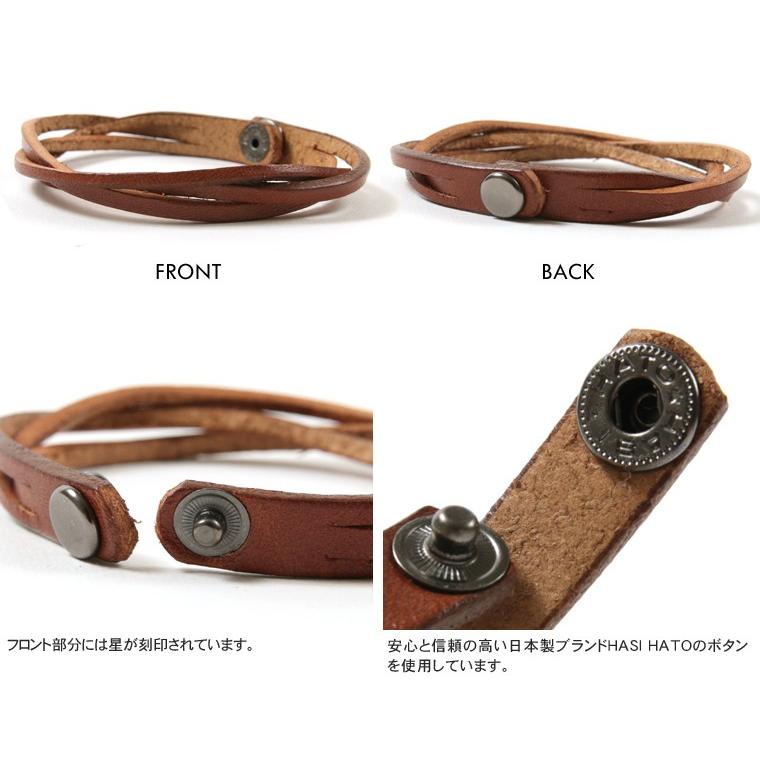 日本製 イタリアンレザー クロス ブレスレット ハンドメイド 国産 牛革