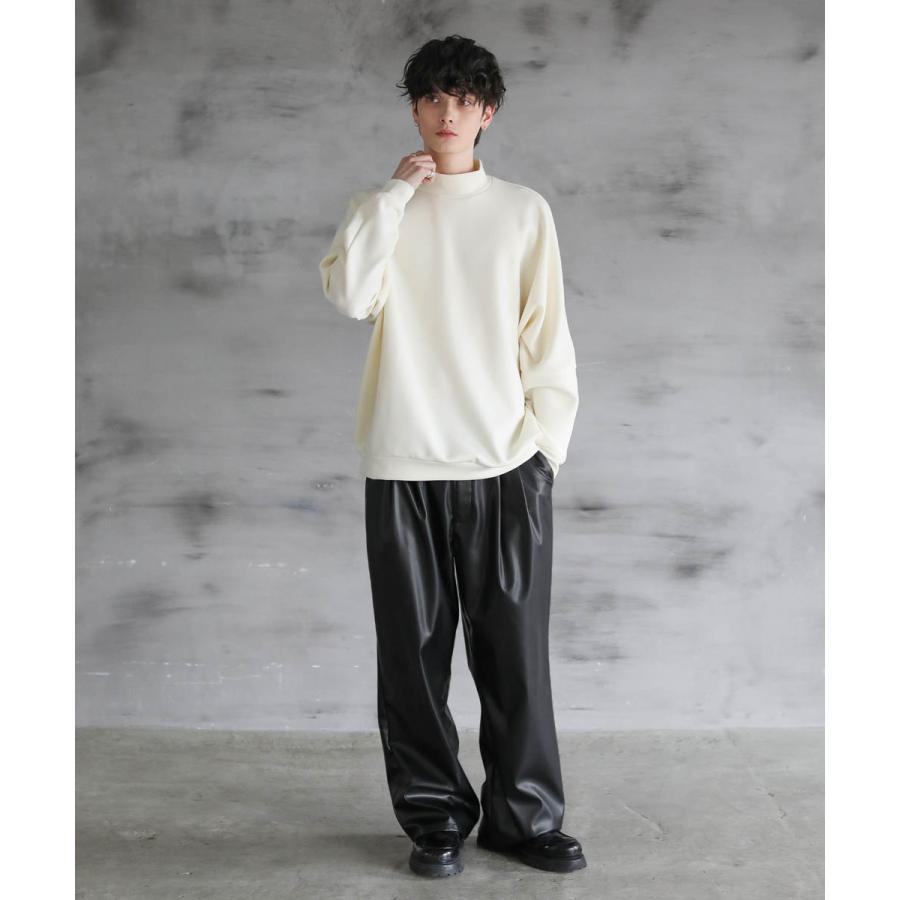 メンズ カットソー オーバーサイズ ドルマンスリーブ ポンチ モック