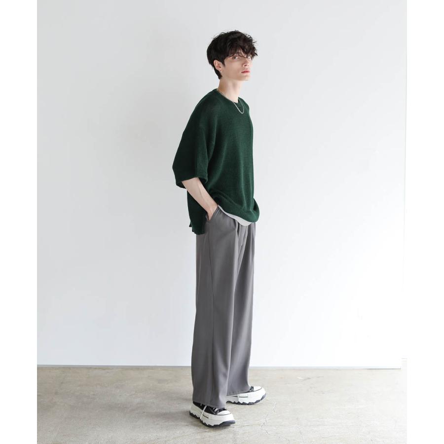 ニット サマーニット メンズ ファッション 5部袖ニット ウォシャブル