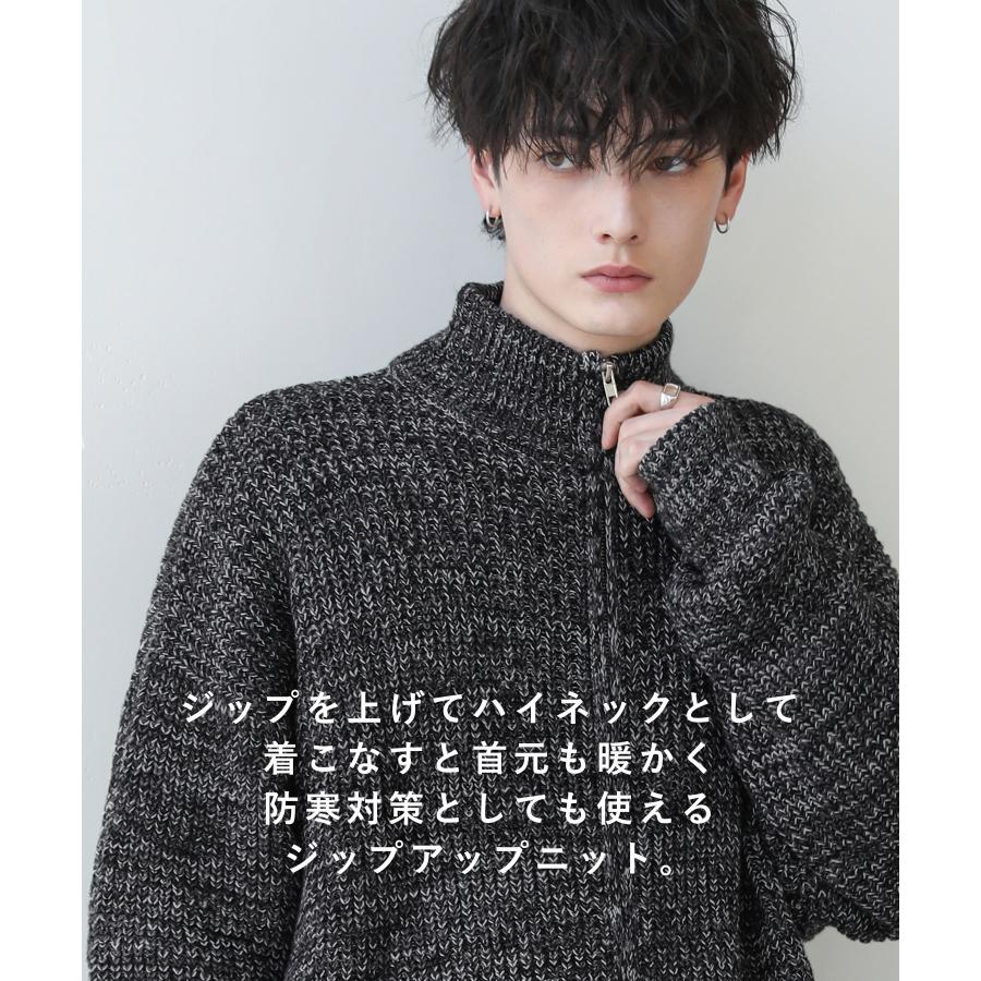 kris van assche ニットブルゾン　ドライバーズニット KRIS VAN ASSCHE 斜めジップ ウール ニット切り替え ジャケット