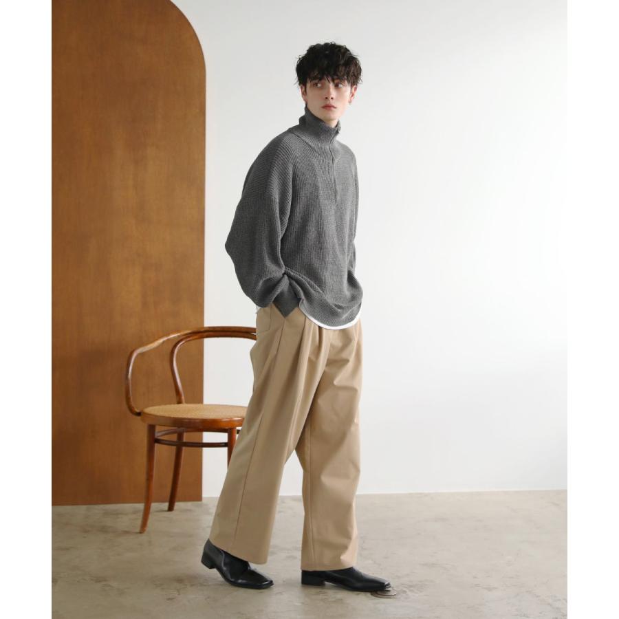 ニット ハーフジップニット メンズ ファッション モールヤーン S M L