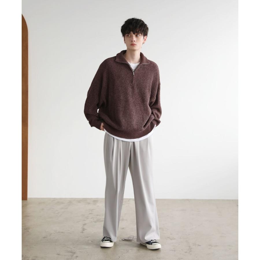 ニット ハーフジップニット メンズ ファッション モールヤーン S M L