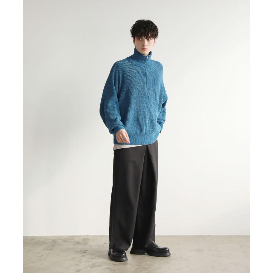 ニット ハーフジップニット メンズ ファッション モールヤーン