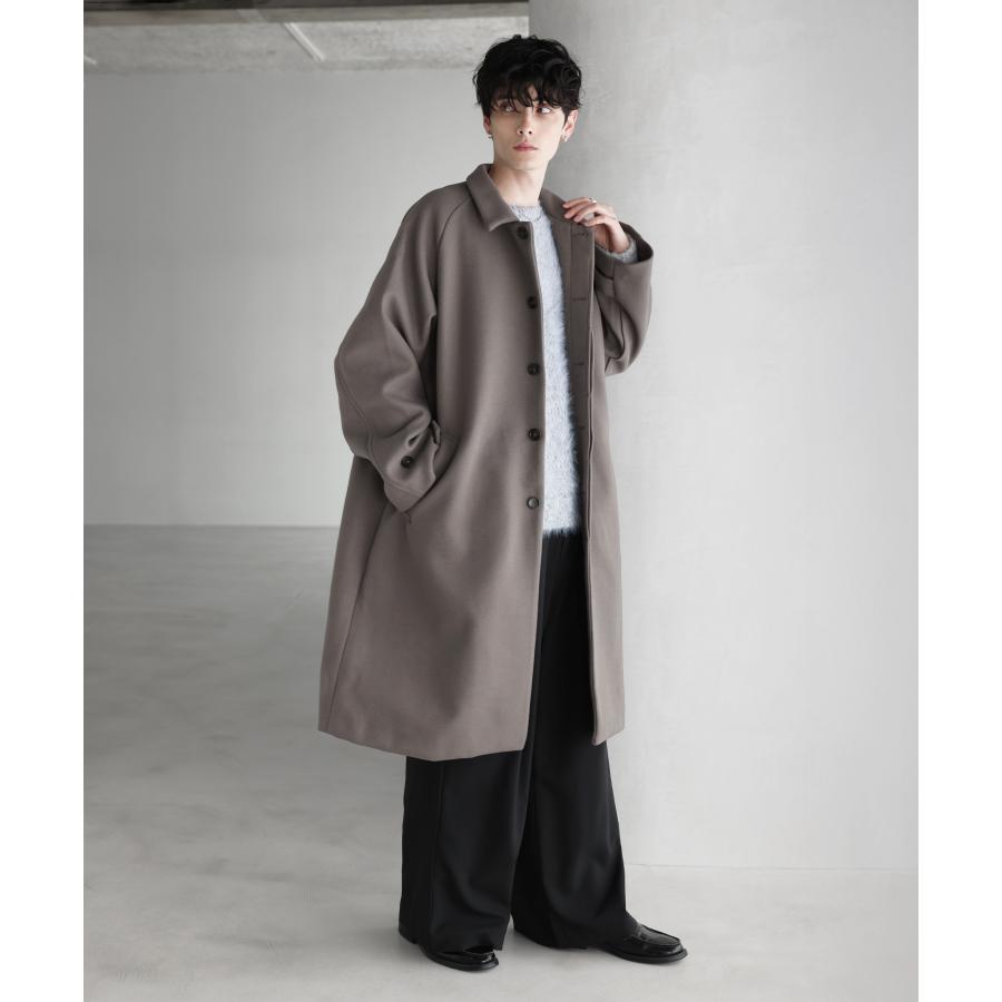 コート メンズ ステンカラー ロング ビッグシルエット スタンドネック