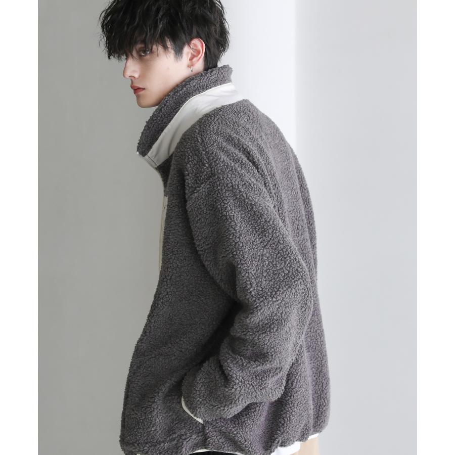 メンズ ウール ボアジャカード クルー joker（ジョーカー） ボア ブルゾン メンズ ボア ジャケット ボア