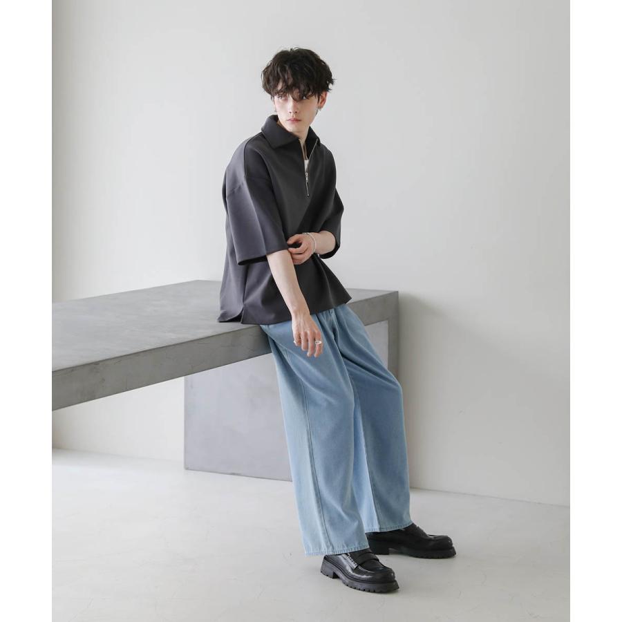 デニム ワイドパンツ メンズ 無地 パンツ ボトムス ジーンズ 春 夏 秋
