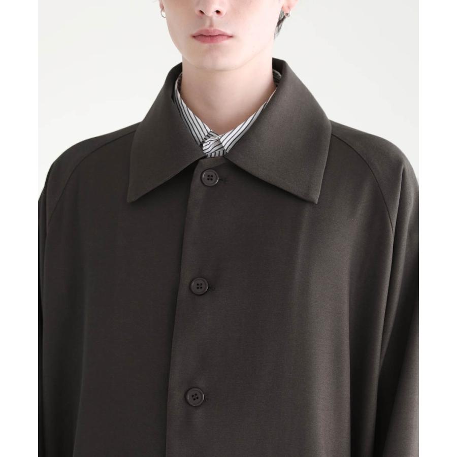 コート メンズ ステンカラー 春 春服 ドレープ とろみ ラグラン TR