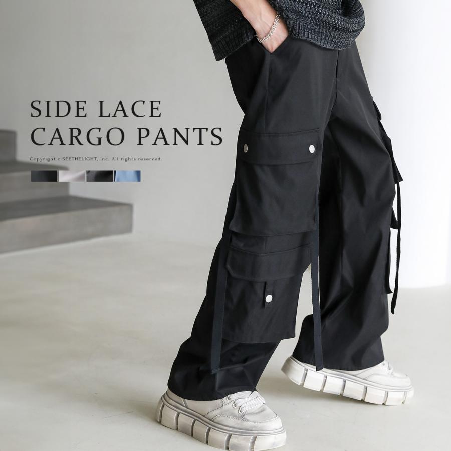 カーゴパンツ メンズ 春 春服 ダブル サイドレース ドレープ カーゴパンツ メンズ 春 春服 ダブル サイドレース ドレープ