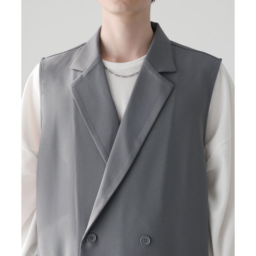 テーラードベスト メンズ ベスト ジレ ダブルブレスト