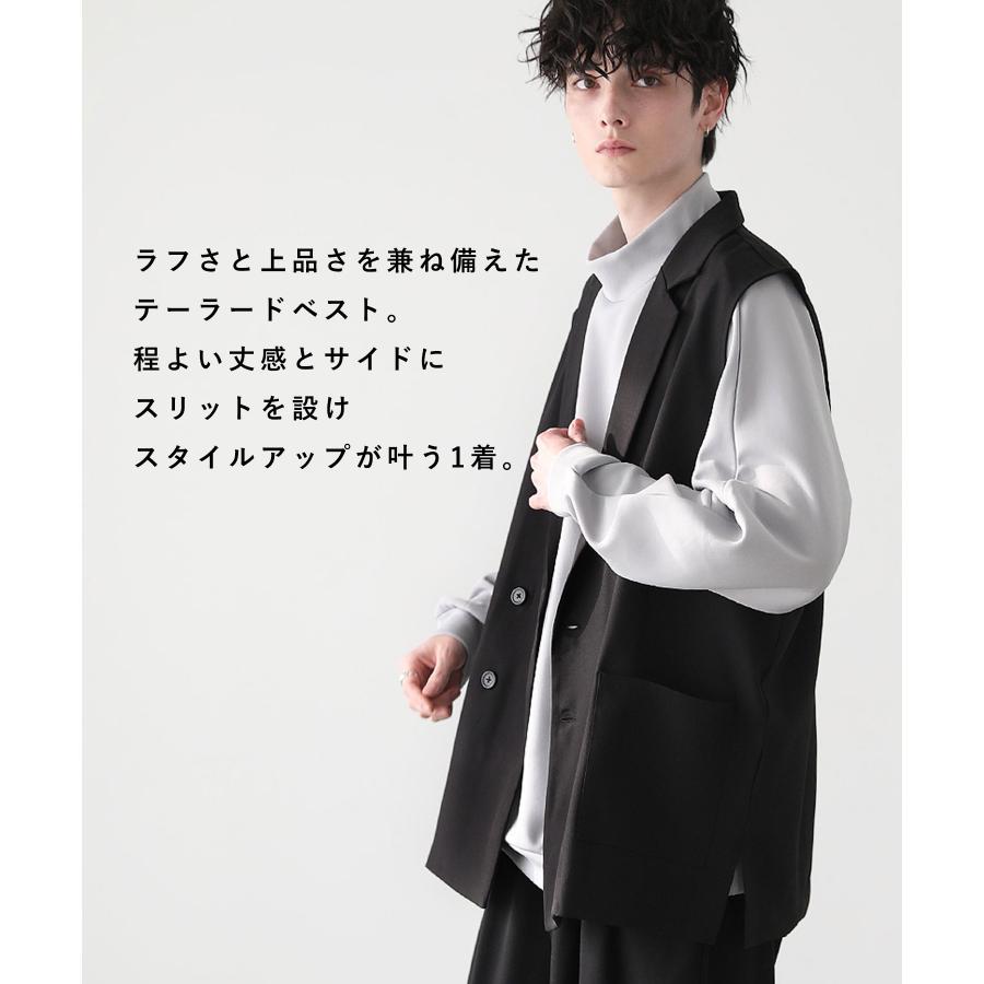 テーラードベスト メンズ ベスト ジレ ダブルブレスト テーラード