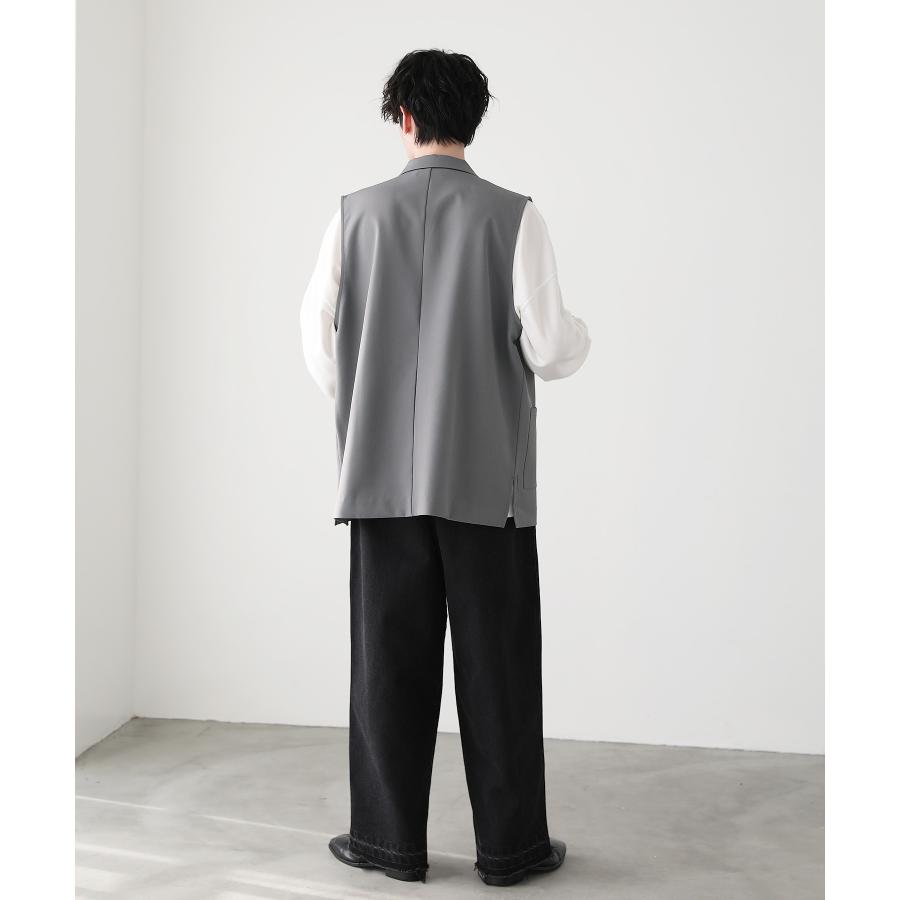 テーラードベスト メンズ ベスト ジレ ダブルブレスト テーラード
