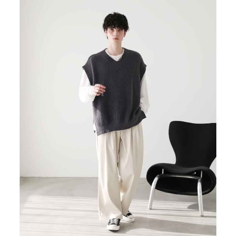 JUN & ROME ノースリーブベスト ホワイト/ブラック WASHABLE】コットン ノースリーブトップス（カットソー