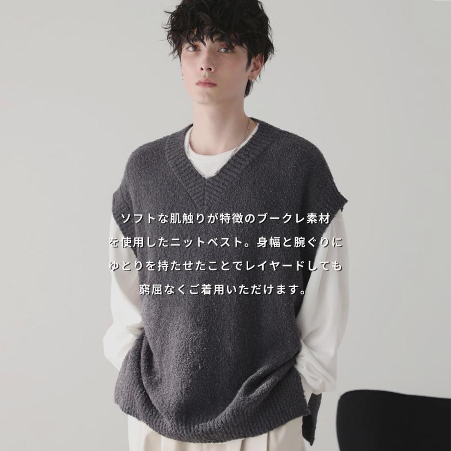 LE PHIL ブラック Vネック ノースリーブベスト LE PHIL ブラック Vネック ノースリーブベスト