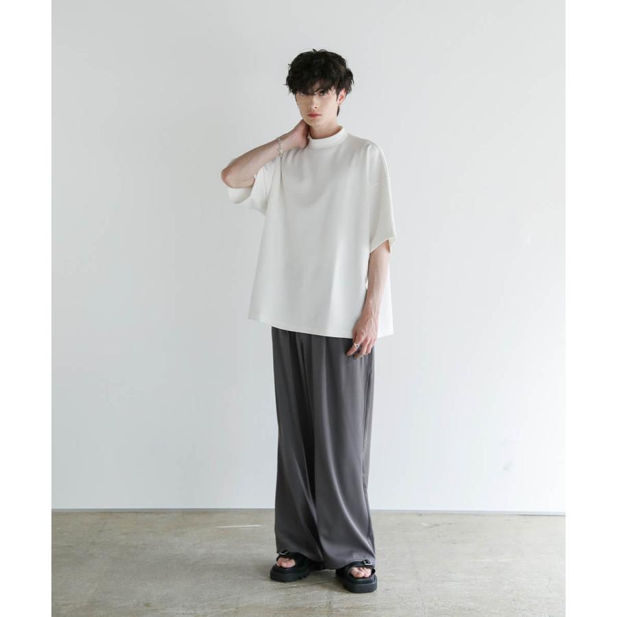 メンズ Tシャツ オーバーサイズ 半袖 ポンチ フェイクスウェード