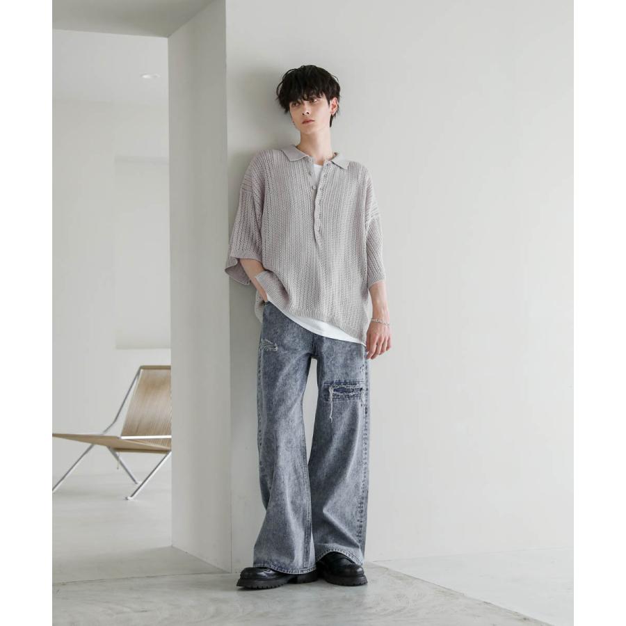 メンズ デニム パンツ ジーンズ 12.3 オンス ワイド バギー