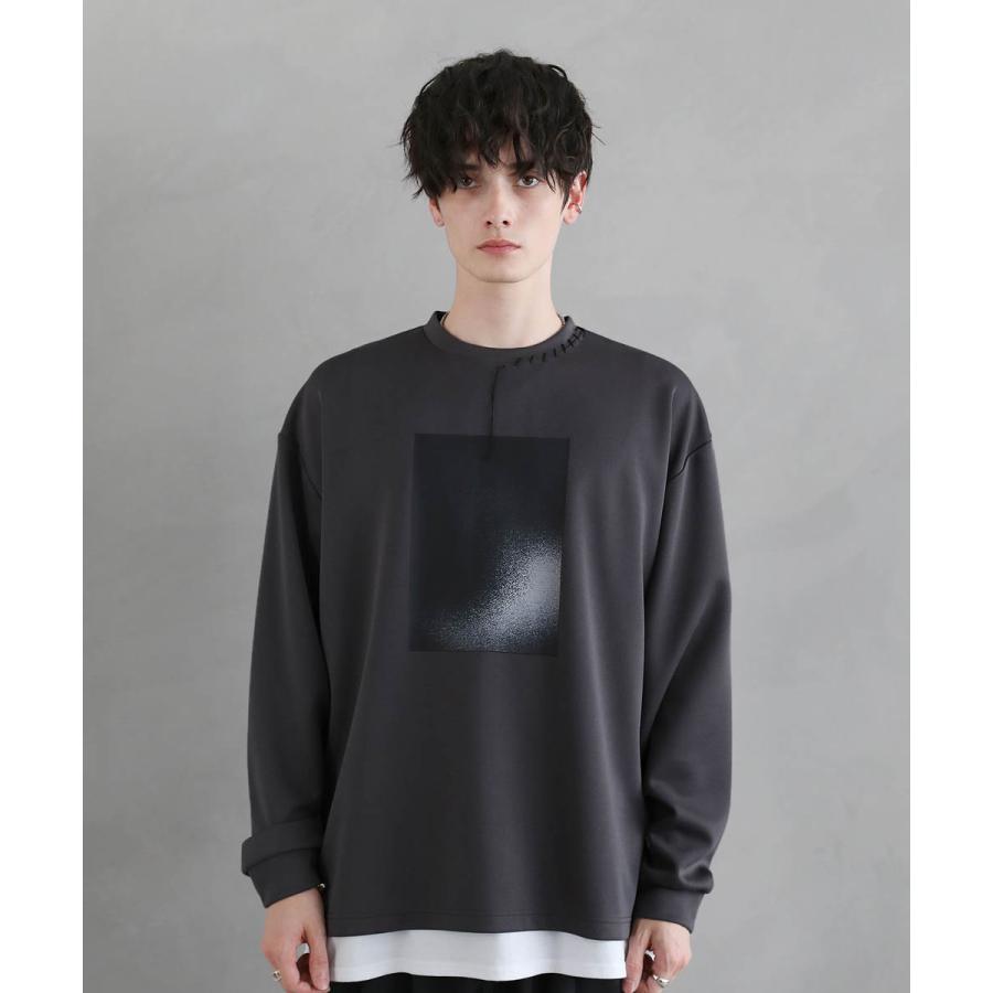 韓国 秋冬 ソリッド 非対称 長袖 ロングTシャツ 韓国 ファッション tシャツ メンズ ビッグシルエット ロンt 長袖 無地