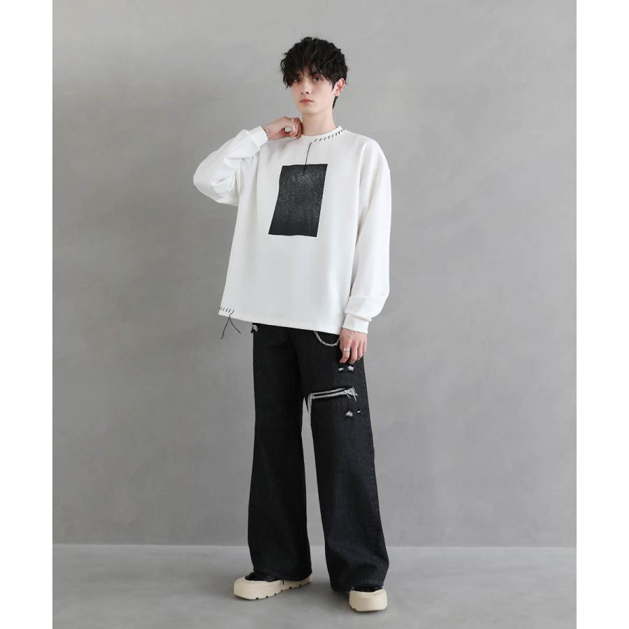 ASTRONOMY Tシャツ メンズ 長袖 ロンT 秋 秋服 プリント ステッチ