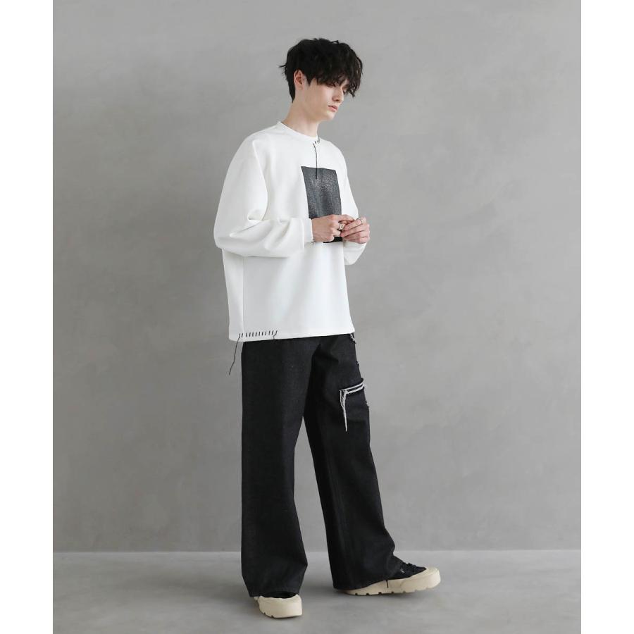 ASTRONOMY Tシャツ メンズ 長袖 ロンT 秋 秋服 プリント ステッチ