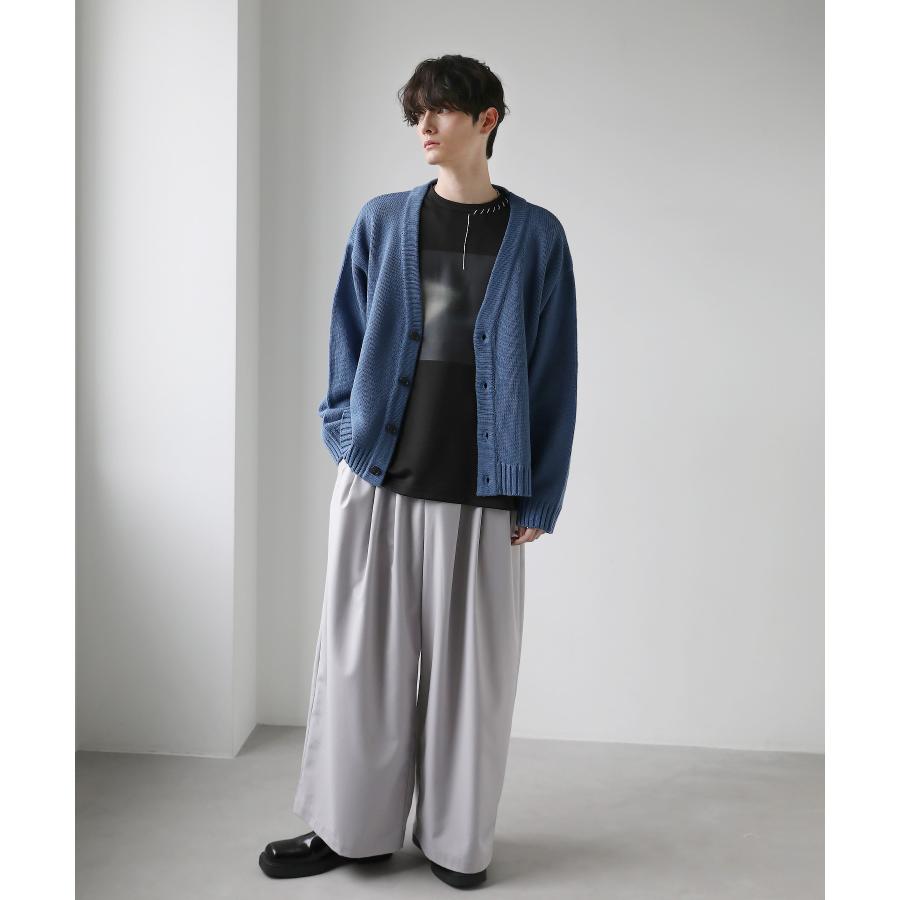 ASTRONOMY カーディガン メンズ 秋 秋服 長袖 Vネック ワイド オーバー