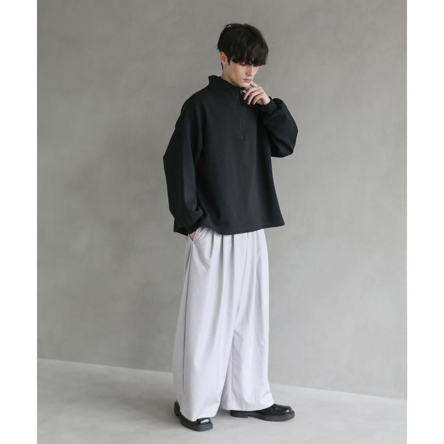 ハーフジップ メンズ コットン ポンチ カットソー S M L XL