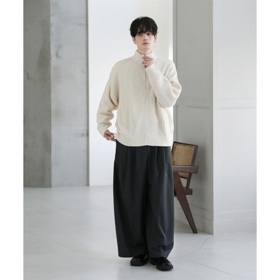 メンズ ドライバーズニット ジップニット ニット カーディガン