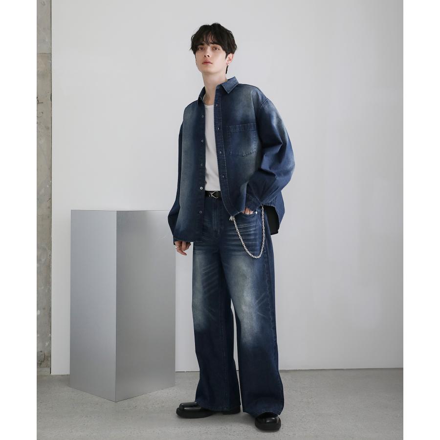 ASTRONOMY 【セットアップ対応】 デニムシャツ メンズ 長袖 春 春服