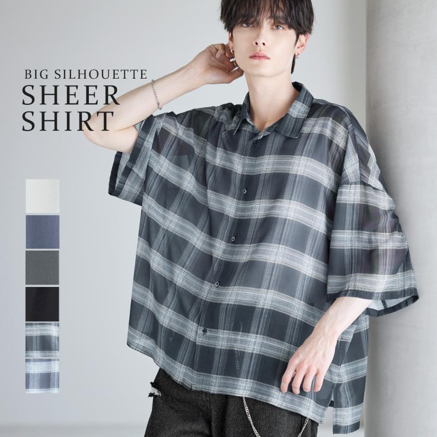 Cygne2 シアーストライプ半袖トップス GRAY Cygne2 シアーストライプ半袖トップス GRAY