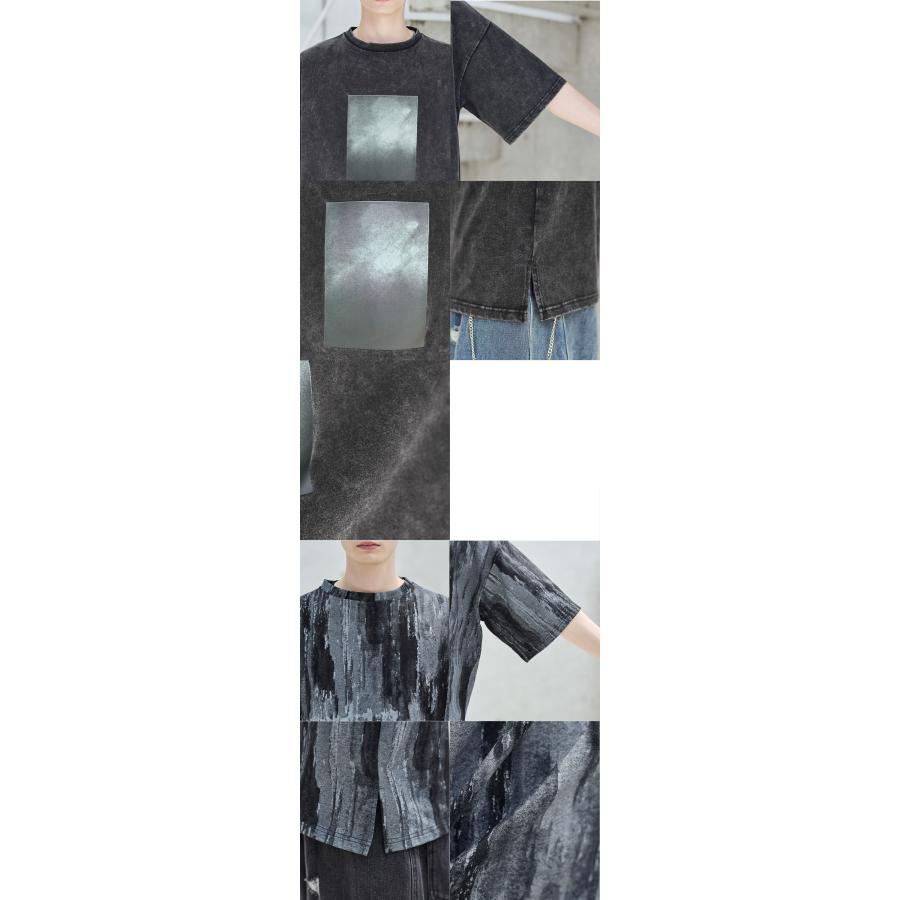 Tシャツメンズ 夏服 夏 半袖 グレー系 グラフィック ビンテージ加工