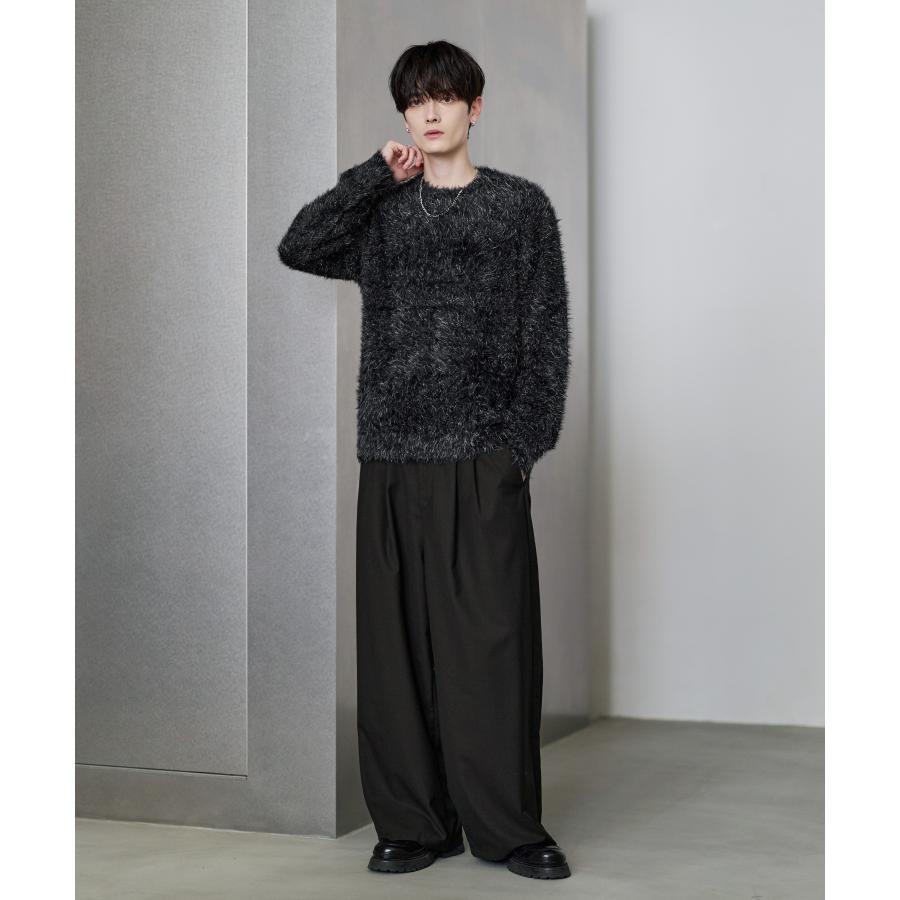 ASTRONOMY シャギーニット メンズ 秋 冬 ミックス シャギー クルー