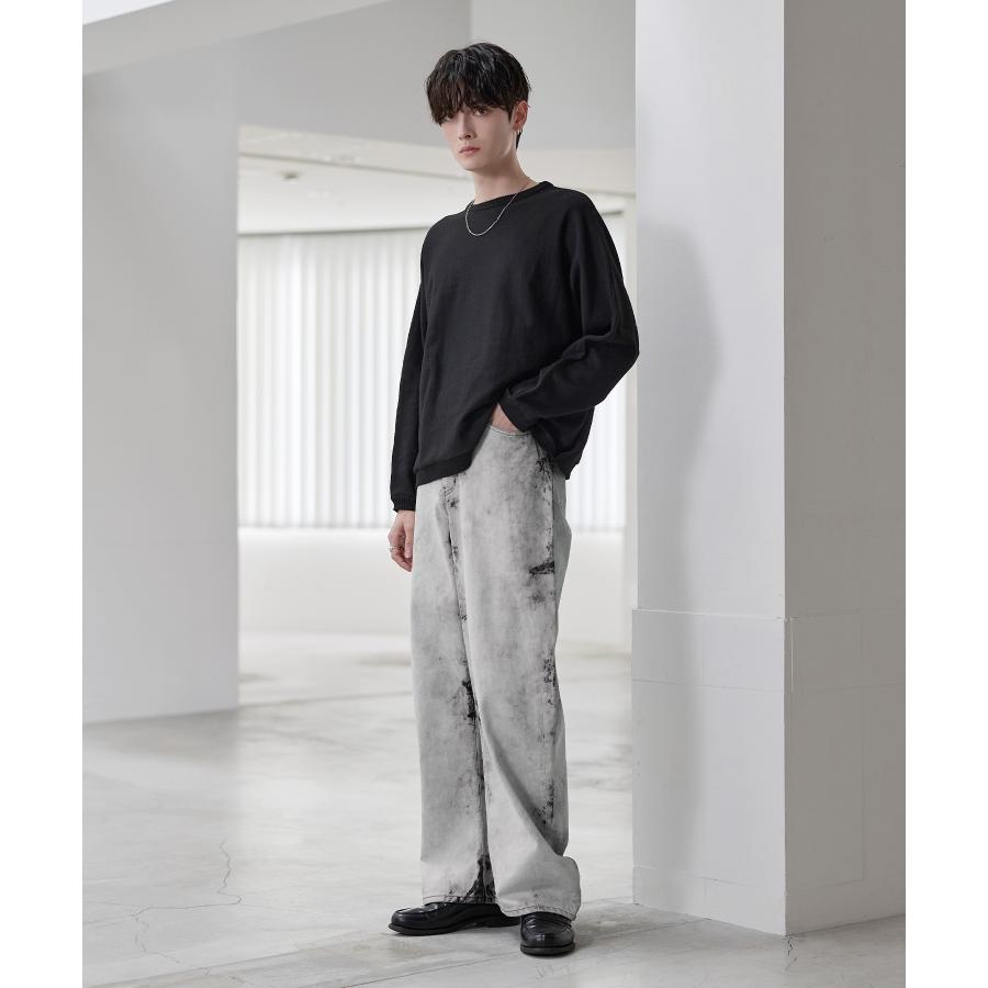 デニムパンツ メンズ カーブデニム ワイドパンツ バギーパンツ