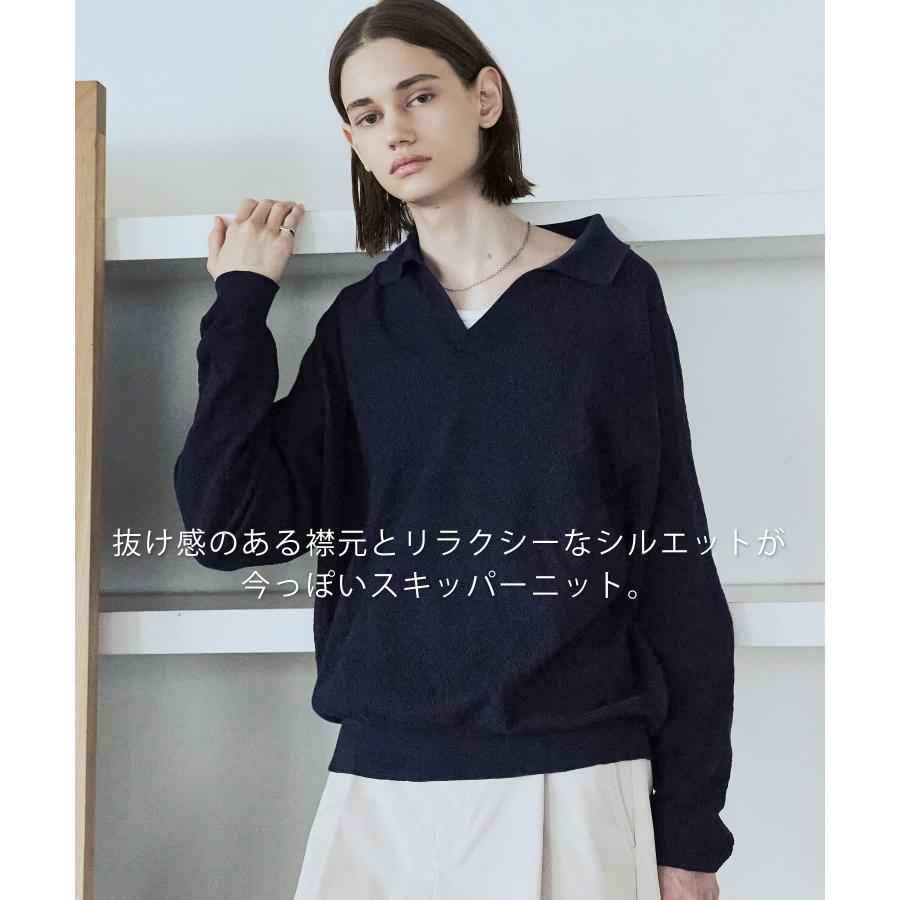 ASTRONOMY ニット トップス メンズ シアー スキッパー 長袖 レイヤード
