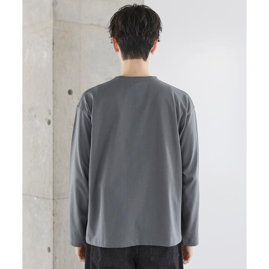 ASTRONOMY Tシャツ メンズ 春 夏 長袖 クルーネック ヘンリーネック 綿