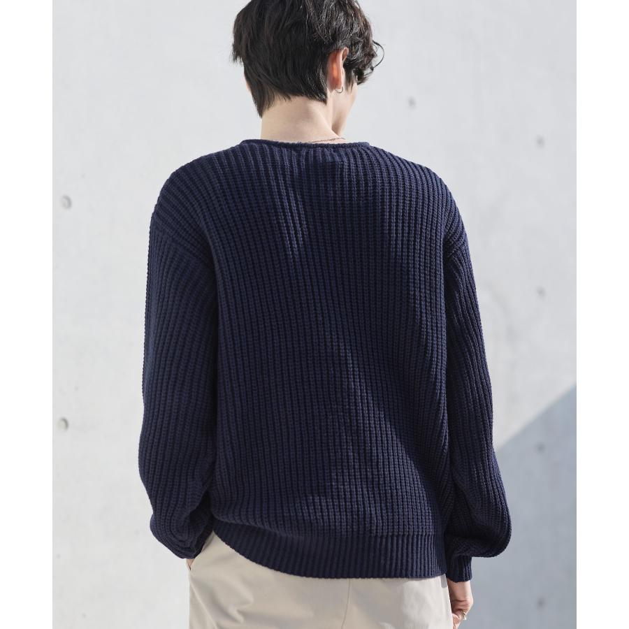 Y's for men ネイビー 短丈長袖ニット ASTRONOMY ニット トップス 春 メンズ 長袖 畦編み Vネック 短丈