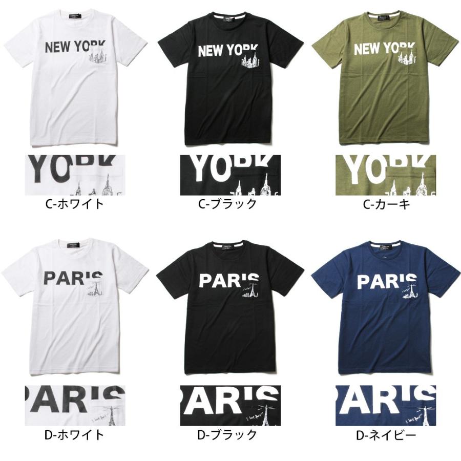 胸ポケット 付き プリント 半袖 クルーネック Tシャツ メンズ｜soyous｜06