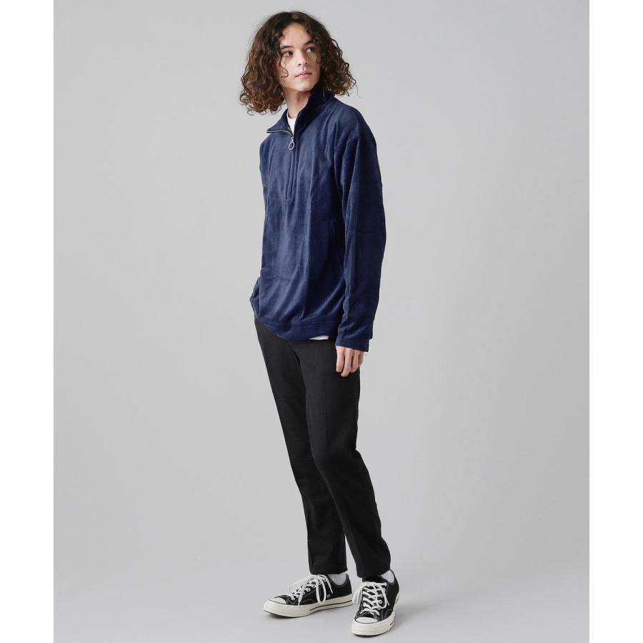 プルオーバー カット ベロア コーディロイ ハーフジップ ハーフZIP