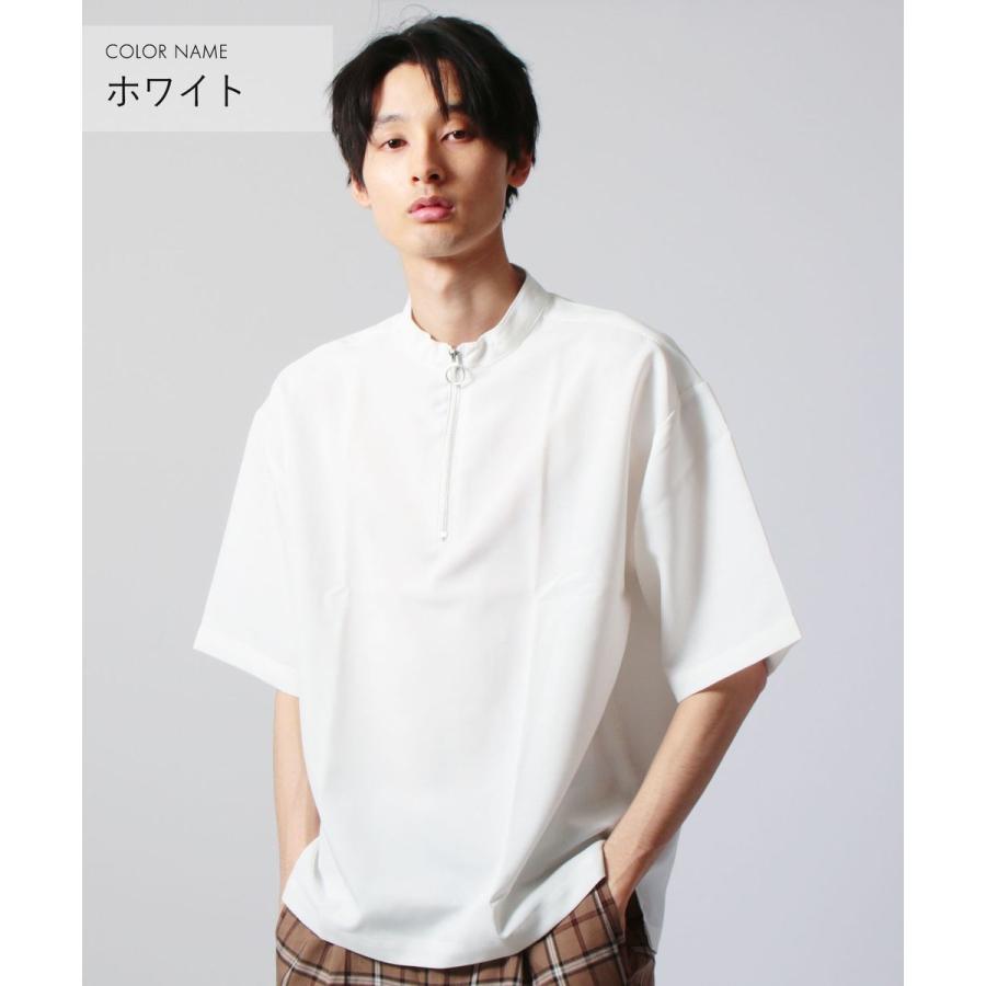 ポリトロ ハーフ 半袖 ZIP シャツ トップス メンズ トレンド 着回し