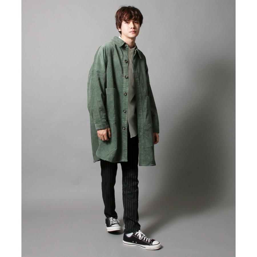 コーデュロイ ロング シャツ メンズ ファッション 春 秋 冬 長袖