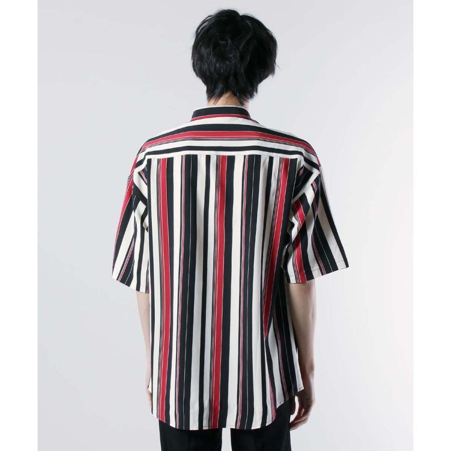 SUTOA マルチカラー ストライプ 半袖Tシャツ L マルチ柄半袖