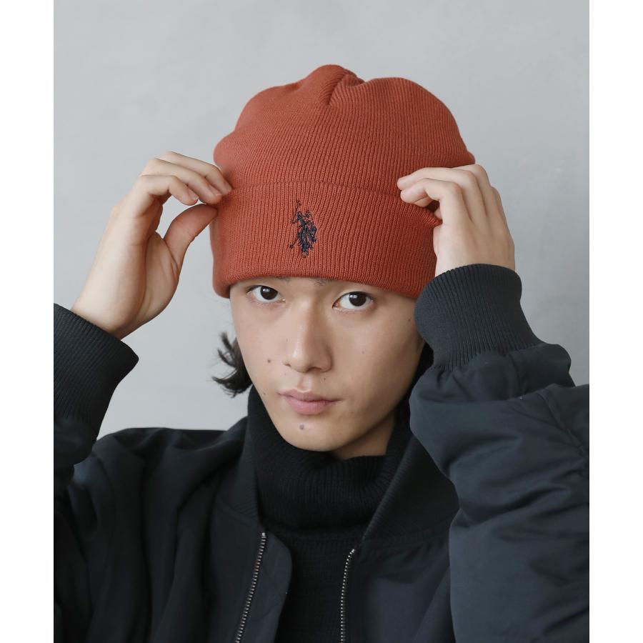 ニット帽 ビーニー 秋 冬 ユニセックス U.S. POLO ASSN. 別注 ロゴ