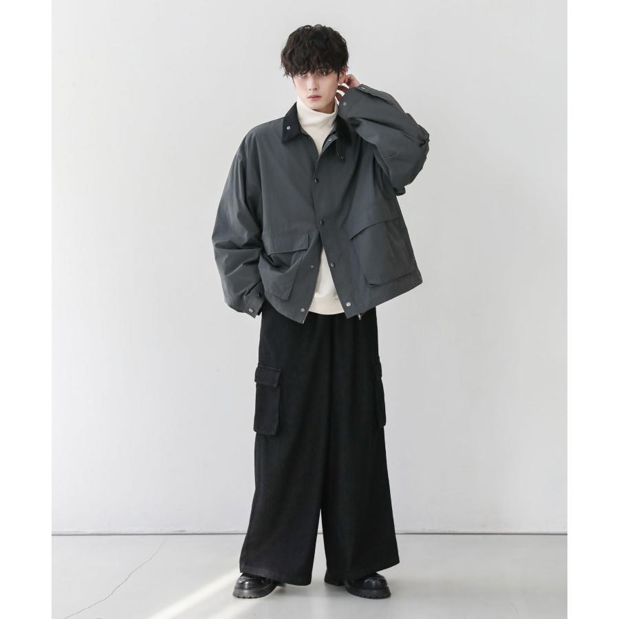メンズ ブルゾン 襟コーデュロイ 切替 ビッグ シルエット 2way メンズ ブルゾン 襟コーデュロイ 切替 ビッグ シルエット 2way