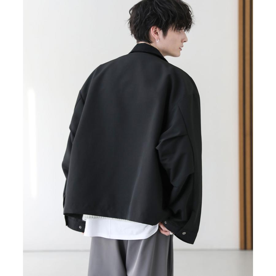 メンズ ブルゾン 襟コーデュロイ 切替 ビッグ シルエット 2way