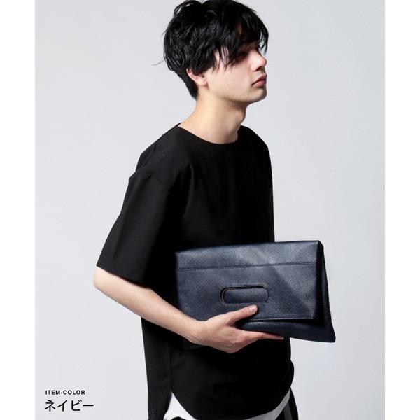 フェイクレザー PUレザー 2WAY ユニセックス クラッチ トート バッグ 