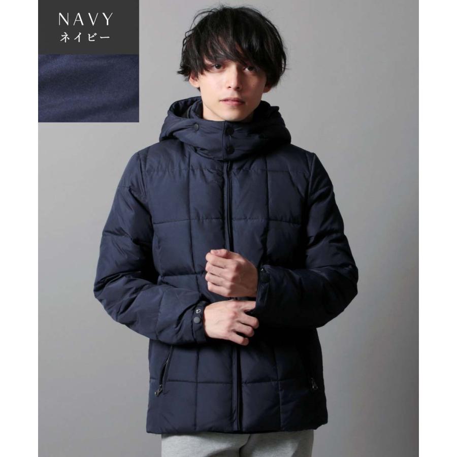 ダウンジャケット アウター ダウン メンズ 冬 フード脱着 スクエア