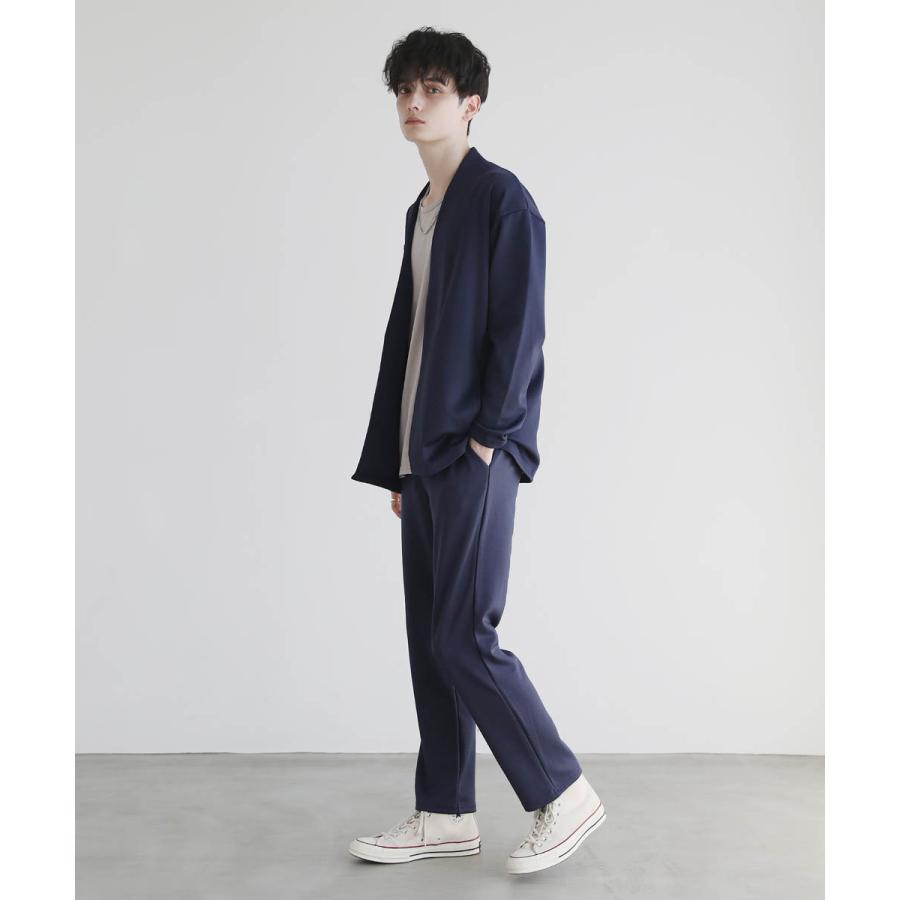 セットアップ メンズ ノーカラージャケット テーパードパンツ イージー