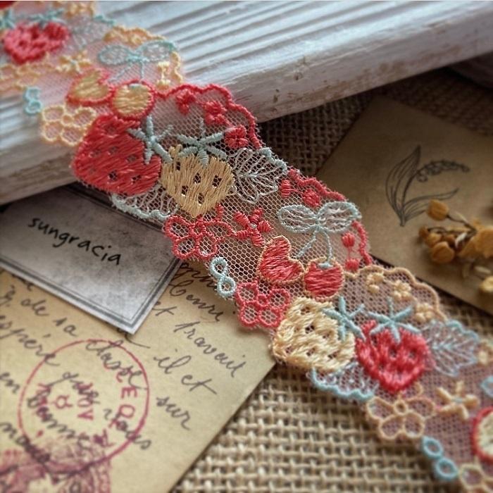 リボンレース 幅/3cm ナチュラル フラワーレース レース ハンドメイド